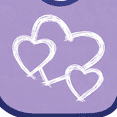 thumbnail image 4 of Inktastic Three White Hearts Boys or Girls Baby Bib, 4 of 4
