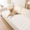 thumbnail image 1 of Couch Cover for Dogs Washable, Non Slip Fuzzy Pet Couch Covers for 3 Cushion Sofa Pet Friendly, Thick Soft Sofa Slipcovers Cushion Protector (White, 27.6" x 59"), 1 of 10