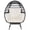 Black Rattan Beige Cushion-Adult, variant on LOGYAT Oversized Rattan Adult Egg Chair, 360 Swivel, Outdoor Patio Chair with overstuffed Cushions, Indoor Large Wicker Egg Chair, Black Rattan, Beige Cushion