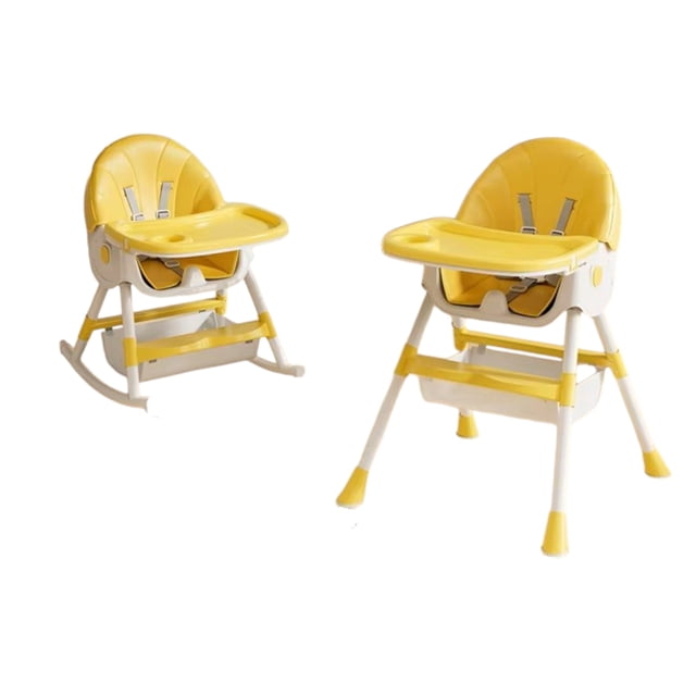 Silla Alta Periquera Para Bebé Aeiou Ajustable Y Plegable Amarilla Lisa