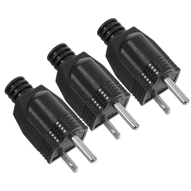 ColoMX 3 enchufes desmontables de tres clavijas para cable de extensión, reemplazo de enchufe eléctrico, adaptador de enchufes para electrodomésticos pequeños para uso doméstico y de oficina.
