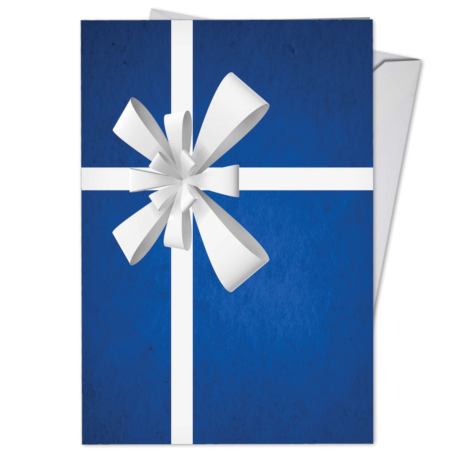 B1768AXTG Boxed Set Of Beribboned In Blue Christmas Thank You Cards