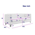 thumbnail image 2 of Velvet Tufted Sofa for Living Room - Modern Square Arm Couch with Button Upholstery & Metal Legs, Stylish Sofa for Bedroom (Black), 2 of 9