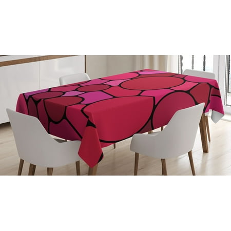 

Contemporary Tablecloth Colorful Big and Small Circular Spots Accompanied by Formless Shapes on Black Rectangular Table Cover for Dining Room Kitchen 52 X 70 Inches Multicolor by Ambesonne