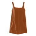 thumbnail image 3 of Kukoosong Women's Wide Strap Square Neck Tank Mini Dress, Solid Color Loose Sleeveless A-Line Dress with Pocket, Casual Short Summer Shift Sundress, 3 of 7