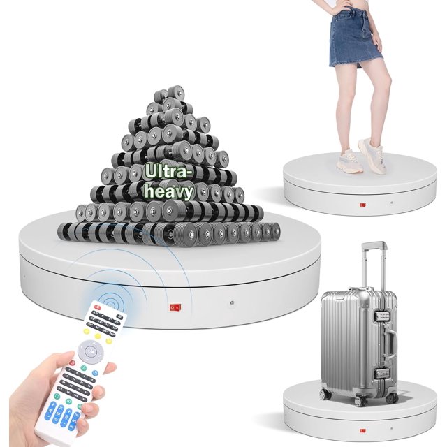 ComXim 15.8In Remote Motorized electric turntable Rotating platform Photography Turntable Motorized lazy susan Base giratoria para for Photography,3D Scanner,Heavy duty display(Load Range:220~500lbs)