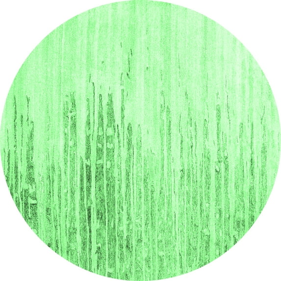 Ahgly Company Indoor Round Abstract Emerald Green Contemporary Area Rugs, 7' Round