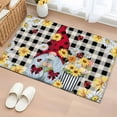 thumbnail image 2 of Bathroom Rugs 2x3 Ft, Gnomes Daisy Non Slip Area Rugs for Kitchen Bedroom Entryway, Retro Farmhouse Floral Black Buffalo Plaid Washable Carpet Runner Rug Floor Mats for Bedroom Home Decor, 2 of 9