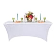 thumbnail image 3 of Velvet Stretchable Tablecloth Spandex Rectangle Table Cover 6Ft White for Table Decoration, Wedding, Party And Events, 3 of 4