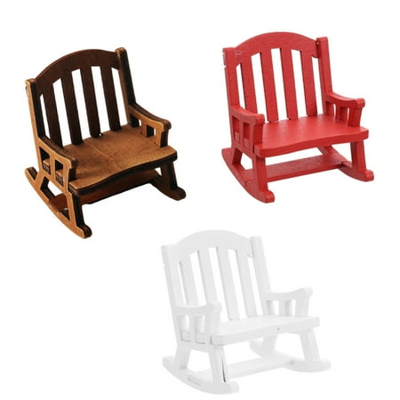 

NUOLUX Chair Miniaturewooden Rocking Mini Chairs Furniturefor House Crafts 12 1 Dolls Office Armchair Desk Wingback Scale