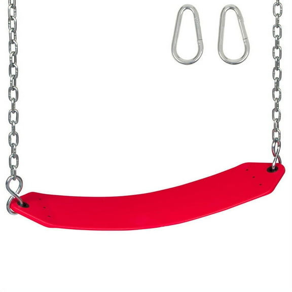 Swing Set Stuff Inc. Residential Belt Seat with Chains and Hooks (Red)