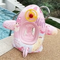 thumbnail image 4 of Flotador de piscina para bebé con asiento de seguridad Volante Anillo de natación inflable en forma de avión de dibujos animados para niños Ayuda de entrenamiento de natación en piscina Rosa, 4 of 9