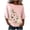 #0377-Pink, variant on Favoffer Women's Printed Round Neck 3/4 Sleeve Blouses Loose Casual Tops Breathable Pullover Shirts for Spring Summer Daily Travel