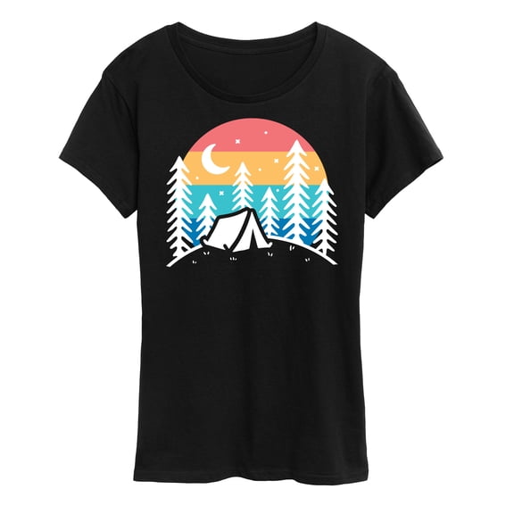 Instant Message - Rainbow Sunset - Campsite Views - Women's Short Sleeve Graphic T-Shirt