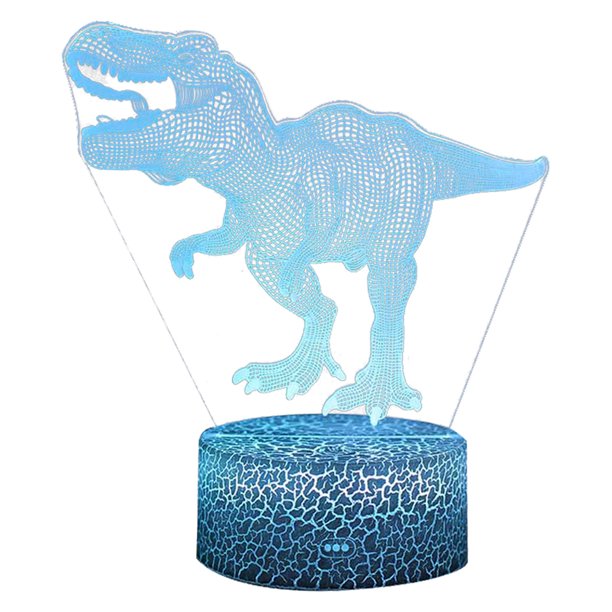 Luz nocturna 3D colorida de la serie dinosaurio, lámpara de mesa creativa de regalo