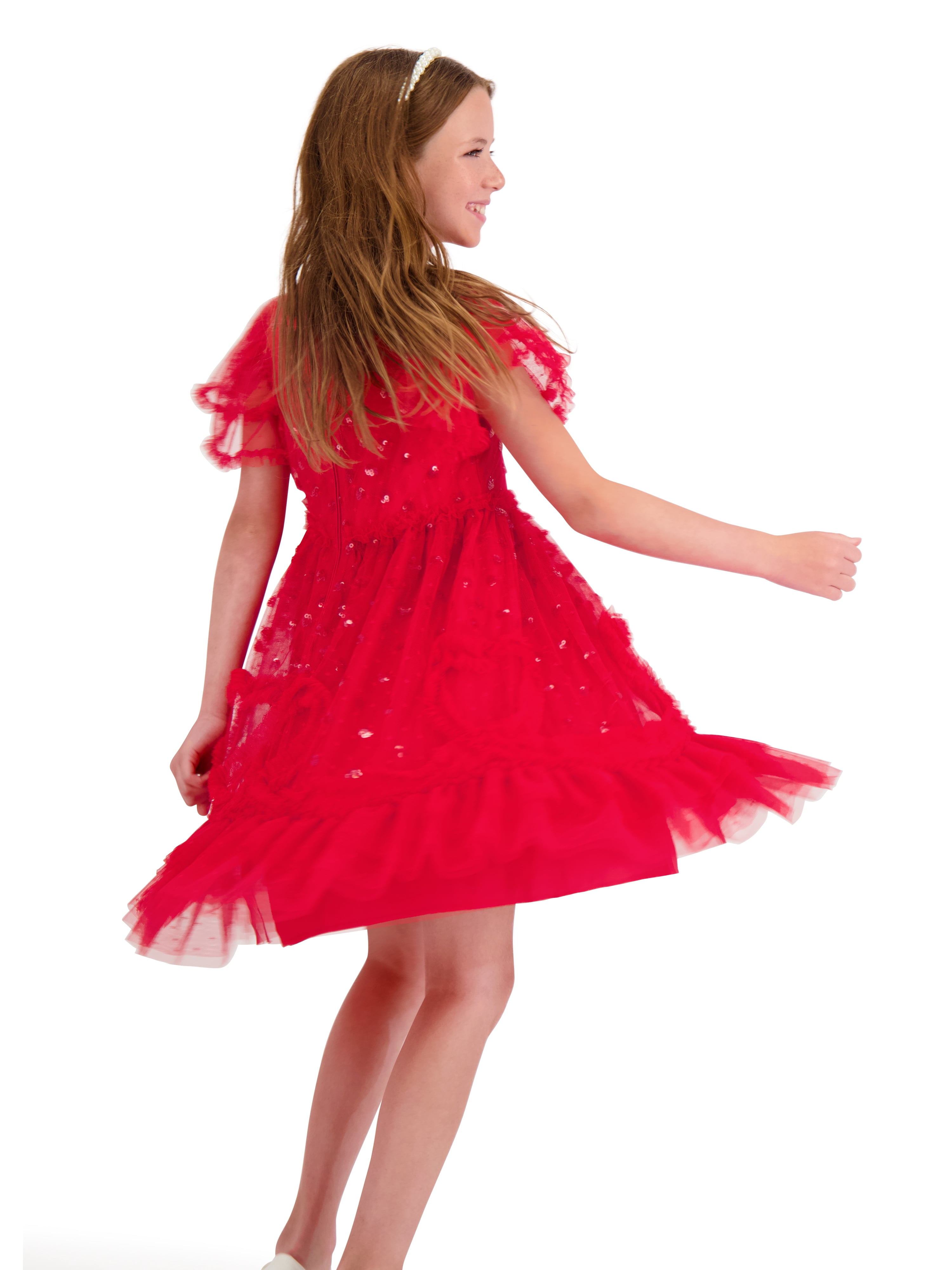 Kensie Girl Sequin Mesh Short Sleeve Dress, Sizes 4-16