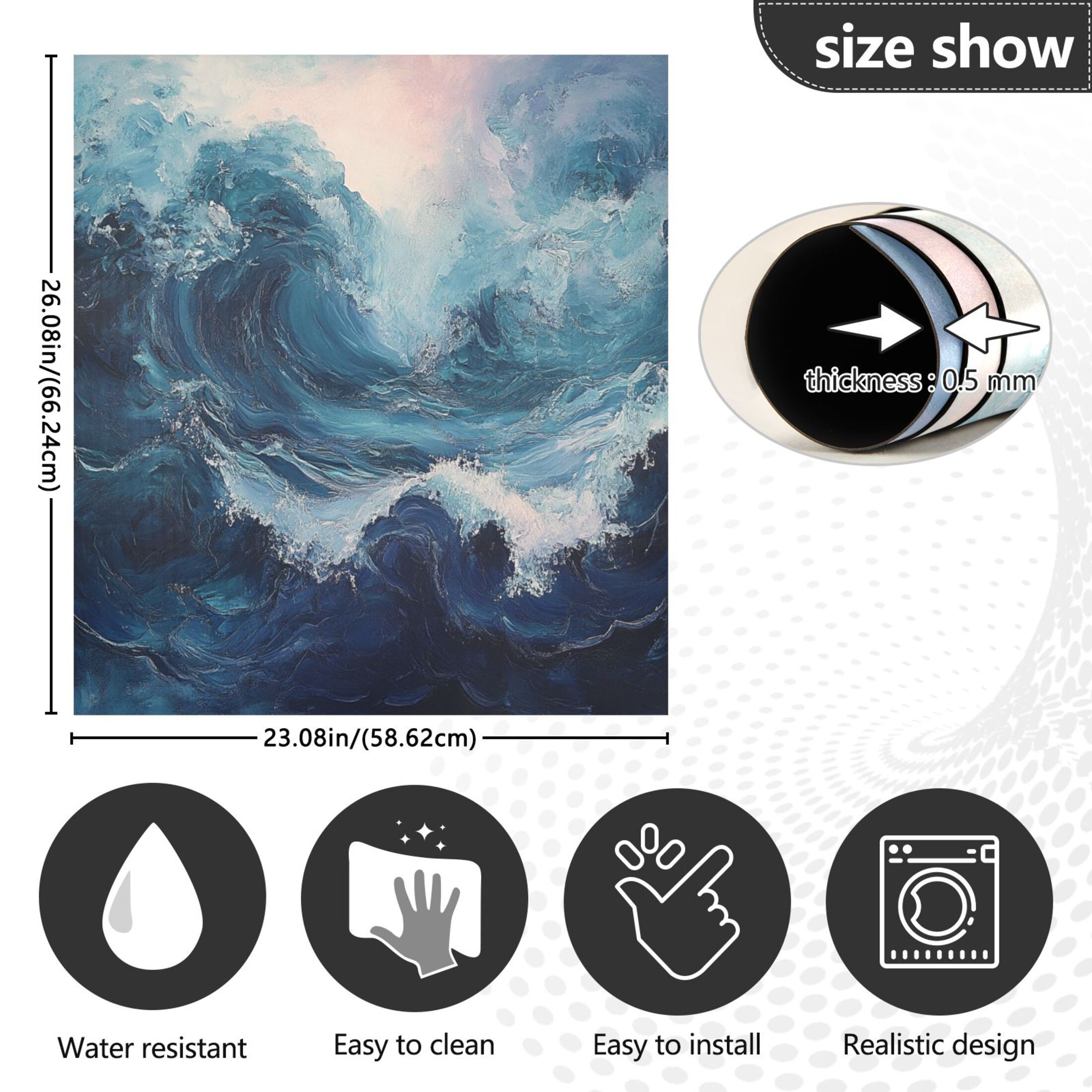 Dishwasher Magnetic Sticker 23x26 Inch Refrigerator Magnetic Sticker Washing Machine Magnetic Sticker Kitchen Panel Magnetic Sticker Home Decor Super Cool Sea