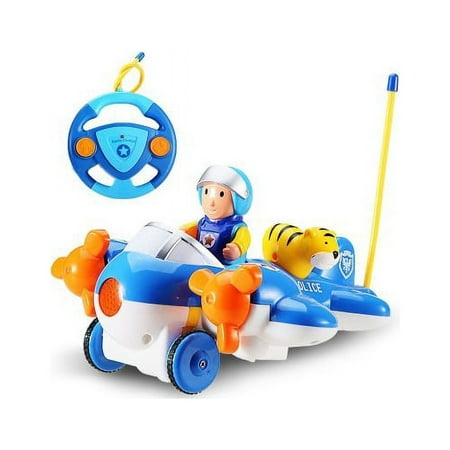 Gobbles of Giggles Cartoon RC Airplane for Kids - Blue