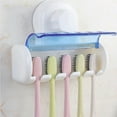 thumbnail image 2 of Toystoory Soporte para cepillo de con 5 agujeros, ventosa para montaje en pared, soporte para cepillo de dientes, cubierta antipolvo, Juegos de accesorios de baño, 2 of 5