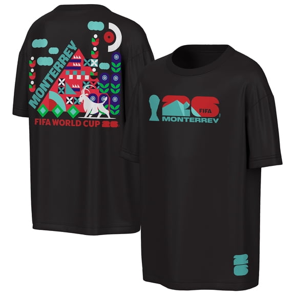 Men's Outerstuff Black FIFA World Cup 2026 Monterrey Big City Poster T-Shirt