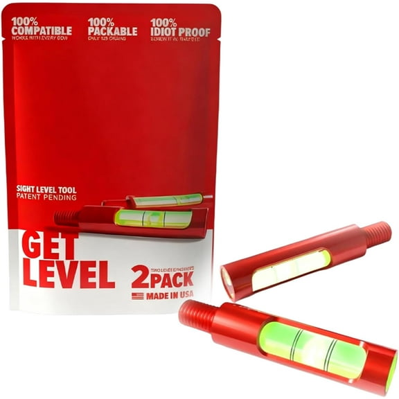 2pcs Berger Hole Bow Level , Lightweight Archery Bow Leveling Tool for Sight, Rest And D-Loop Tuning, Aluminum Screw-In Bow Level Fits Most Compound Bows & Stabilizer Mounts（x）