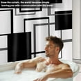 thumbnail image 3 of Black and White Shower Curtain Geometric Shower Curtains for Mens Bathroom Decor Black White and Grey Bath Curtain Set, Waterproof Cloth Fabric with Hooks 36x72 inch, 3 of 6