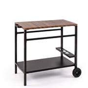Furnibear Outdoor Grill Cart with Spice Rack and Hooks for Patio and Garden for Kitchen Dining Home Rolling Utility Serving, Brown