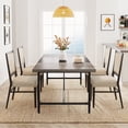 thumbnail image 3 of Tribesigns 70.8 x 35.4 inch Large Dining Table for 6-8, Industrial Rustic Kitchen Dining Room Table, Rectangle Breakfast Dinner Table with Tube Metal Frame for Kitchen, Living room, Grey, 3 of 7