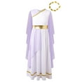 thumbnail image 1 of LiiYii Robe Grecque Athena Toga pour Filles Enfants Robe de Princesse Grecque Ancienne avec Couvre-Chef Tenues de Fête Lavande 6, 1 of 5