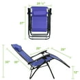 thumbnail image 3 of Geniqua 2X Zero Gravity Chairs Folding Recliner Yard Outdoor Beach Patio Lounge [Blue], 3 of 8