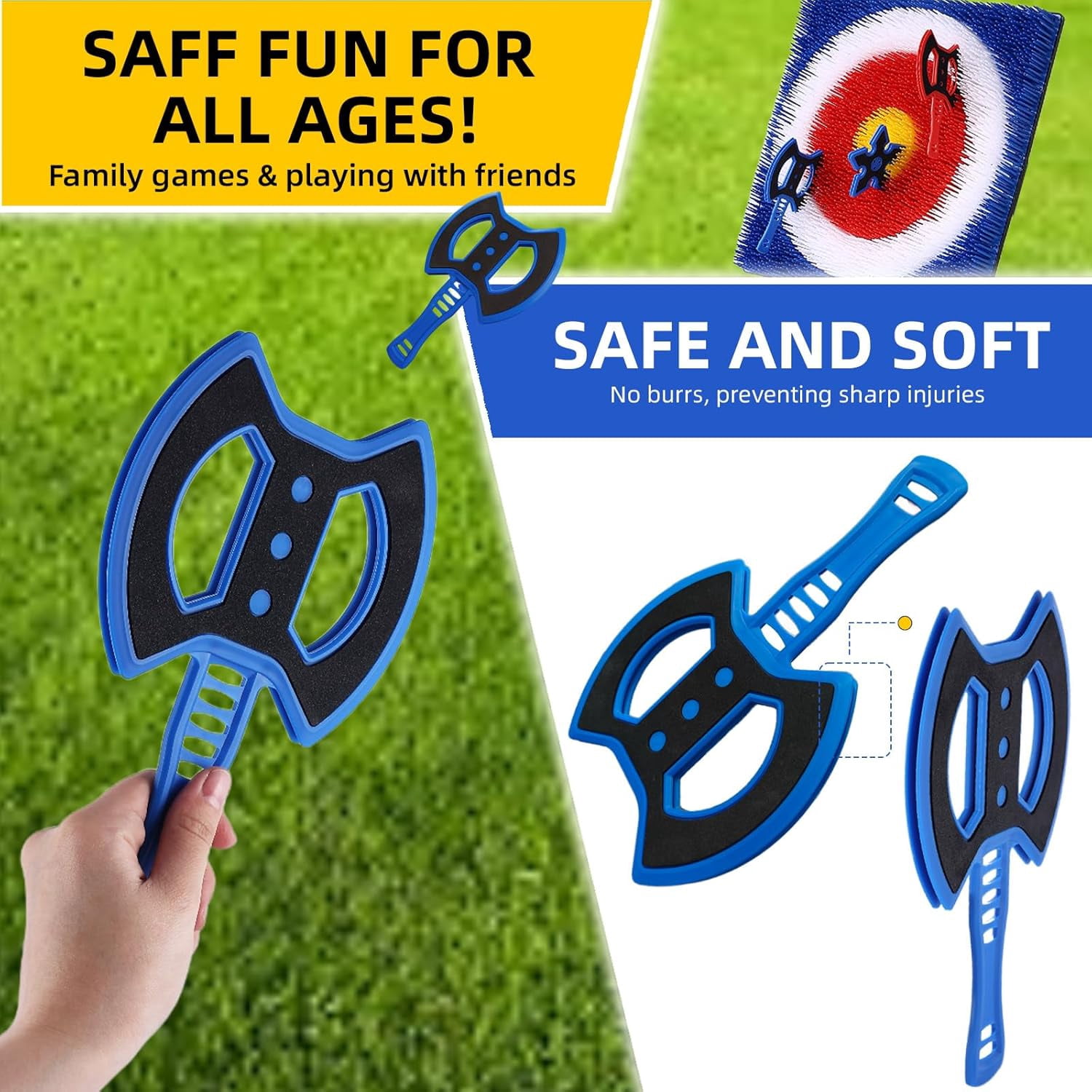 8 Pcs Throwing Axe for Bristle Throwing Targe, Plastic Training Kit with 8 Throwing Axes, Backyard Game Accessories for Indoor and Outdoor Family Entertainment