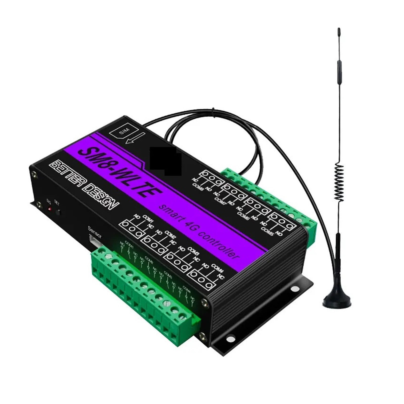 4G 8Ch Relay Switch GSM SMS LTE APP Remote Controller WithTemperature Humidity Sensor For Gate Opener Motor SM8-WLTE
