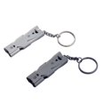 thumbnail image 4 of Double Tube Portable Size Stainless Steel Emergency Suivival Keychain Whistle, 4 of 4