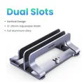 thumbnail image 1 of Vertical Laptop Stand For MacBook Pro Aluminum Portable Notebook Stand Laptop Support MacBook Air Pro Tablet Phone Stand Metal Dual Slots, 1 of 6