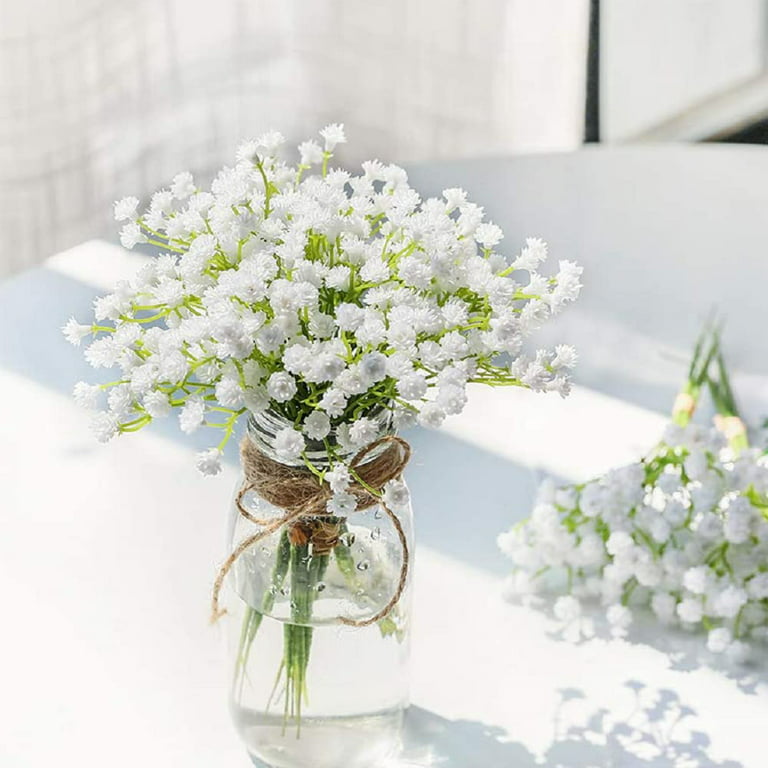  JUSTOYOU 10 Pcs 30 Bunches White Babies Breath Flowers 8 Fake  White Artifcial Flower Bulk, Artificial Gypsophila PU Silica for Wedding  Bridal Bouquet Home Floral Arrangement : Home & Kitchen