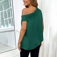 thumbnail image 5 of Women's Sleeveless Off-the-Shoulder Blouse with Asymmetrical Hem in Solid Color, 5 of 9