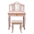 thumbnail image 6 of SESSLIFE Kids Princess Vanity Table and Chair Set, Kids Vanity Set with Mirror, Pink Makeup Dressing Table for Girls Age 4-9, 6 of 10