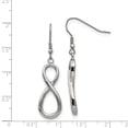 thumbnail image 4 of FB Jewels Stainless Steel Polished Infinity Symbol Shepherd Hook Earrings, 4 of 4