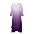 thumbnail image 4 of Ayolanni V-Neck Holiday Dresses for Women 2025 Purple Long Sleeve Ombre Maxi Dresses Tween Dresses XL, 4 of 5