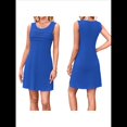 thumbnail image 3 of Vestidos de Verano para Mujer, Sin Mangas, Plisados, con Bolsillos y Estilo Informal Azul M, 3 of 7