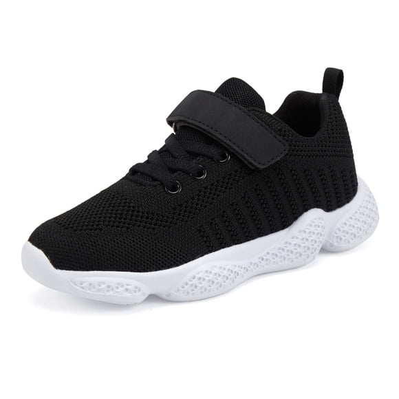 Casbeam Espadrilles Respirantes pour Enfants en Maille Légères Marche Facile Sport Décontracté à Bride Chaussures de Course Athlétiques pour Garçons Filles 050 Noir 31