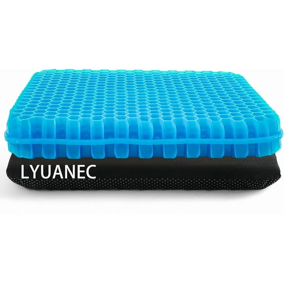 Gel Seat Cushion for Long Sitting - 16.5" x 14.5" 2.4" (Extra Thick＆Soft) People Over 185 lbs, Pressure Relief Office Chair, Egg Cushions Wheelchair, Pad Car