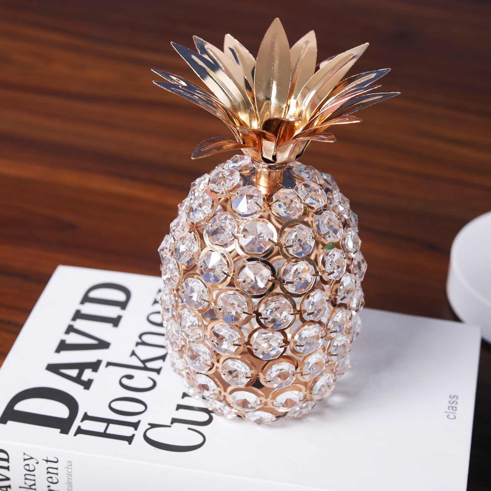 Longwin Crystal Beads Pineapple Decoration Hand Decoration Pineapple Made Fruit Statue Table Decoration Home Wedding Party Decoration