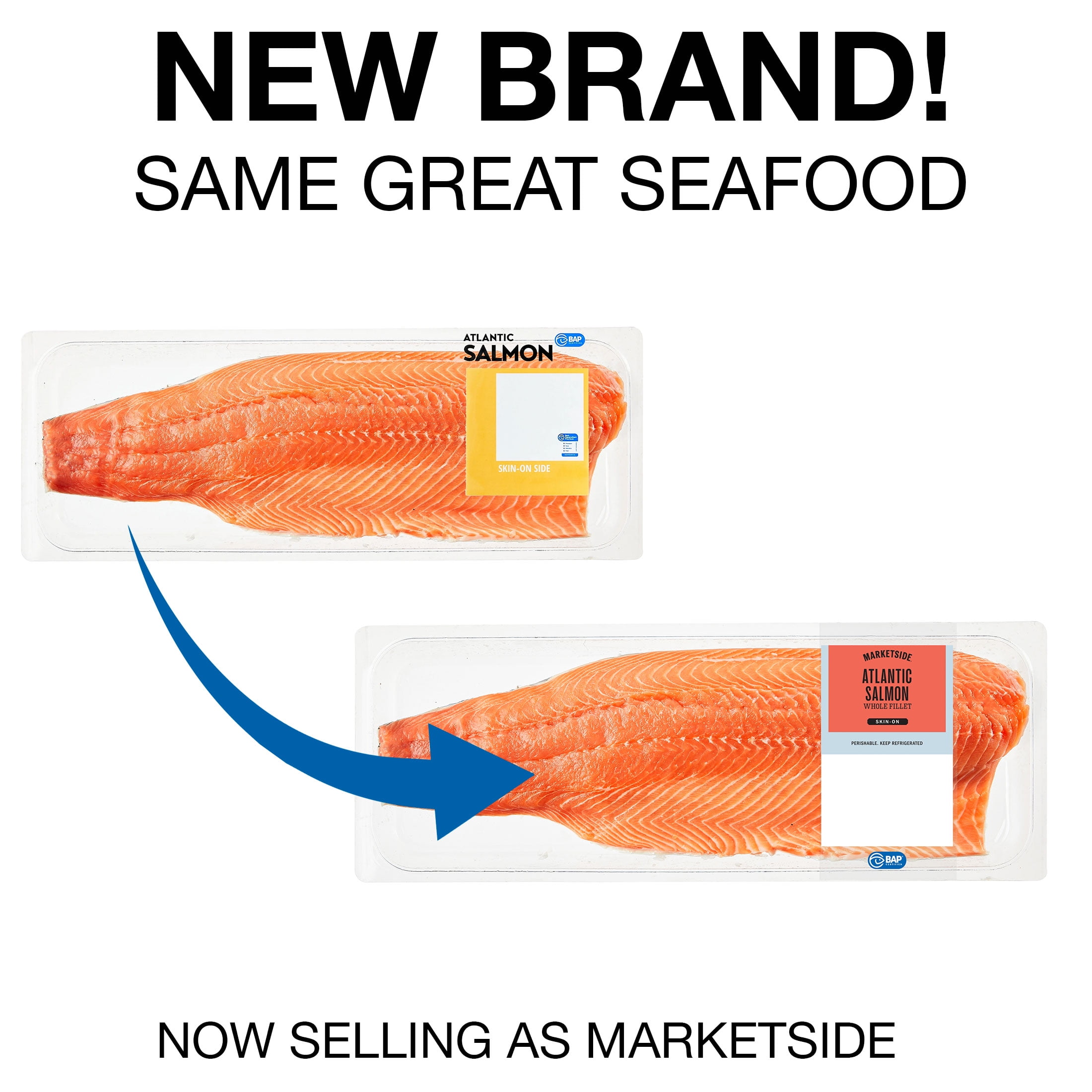 Marketside Skin-On Atlantic Salmon Fillet, 2.0-3.0 lb