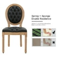 thumbnail image 5 of French Country Dining Chairs Set of 6, Black Kitchen & Dining Room Chairs Set of 6, Faux Leather Kitchen Chairs, Tufted Upholstered, Wood Legs, Sillas De Comedor (PU, Black, 6Pcs), 5 of 12