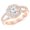 rose-gold, variant on 1.25 Carat Platinum LAB GROWN DIAMOND Pave Set Halo Style Floral Split Shank Round Cut Diamond Engagement Ring (D-E Color VS1-VS2 Clarity 0.75 Ct Center) Size: 8.5