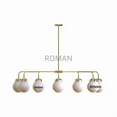 thumbnail image 2 of 12 light globe Modern Brass Chandelier 1950's mid century ceiling light fixture for bedroom, porch area light fixture, 2 of 4