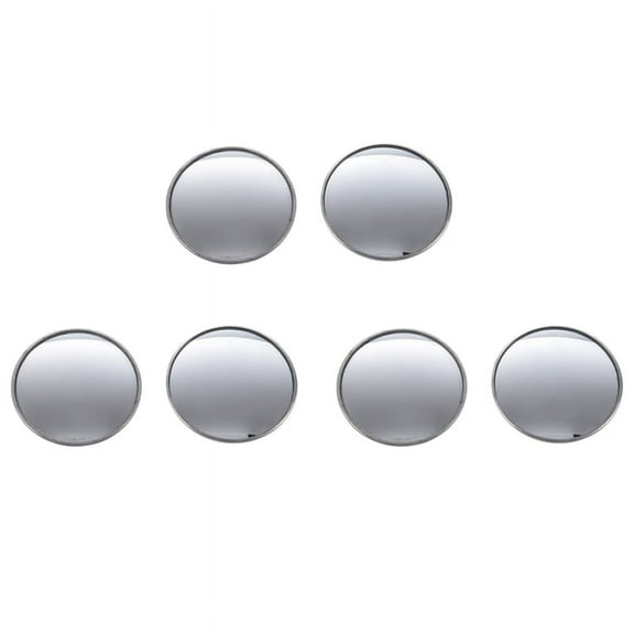 6 Pcs Round Stick-on Convex Blind Spot Mirror Set,6 x blind spot mirror,silver