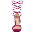 thumbnail image 2 of Sandalias Cordón Arriba Plataforma Tacones De Aguja Para Mujeres Rosa Caliente 37, 2 of 6