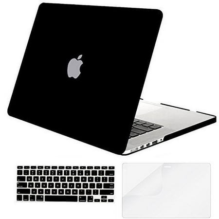 Mosiso 3 in 1 Plastic Hard Cover Case Only for MacBook Pro 13 Inch Retina A1502/A1425, (Release 2015/2014/2013/end 2012),Black